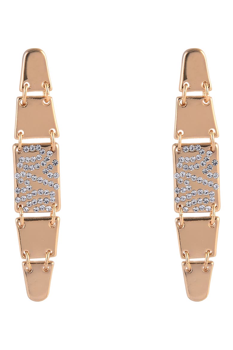 Pavé Crystal Linear Drop Earrings, Alternate, color, GOLD