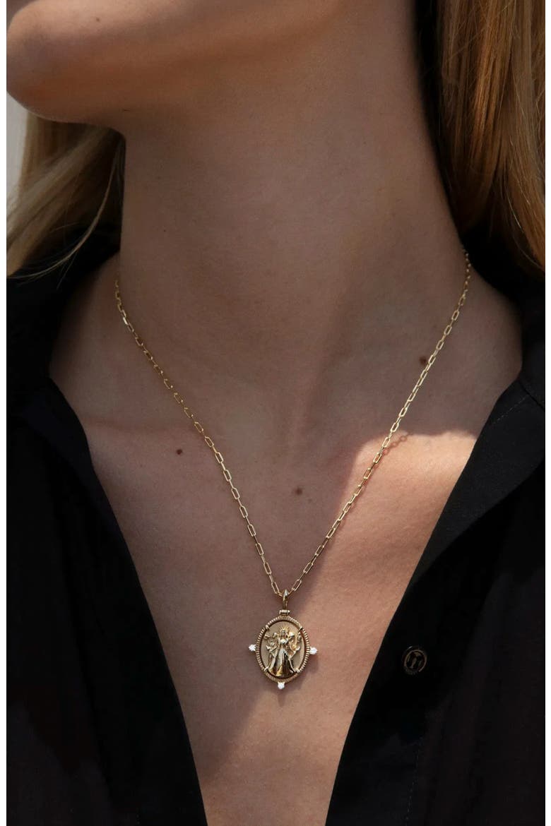 Diamond Hecate Pendant Necklace, Alternate, color, 14K YELLOW GOLD