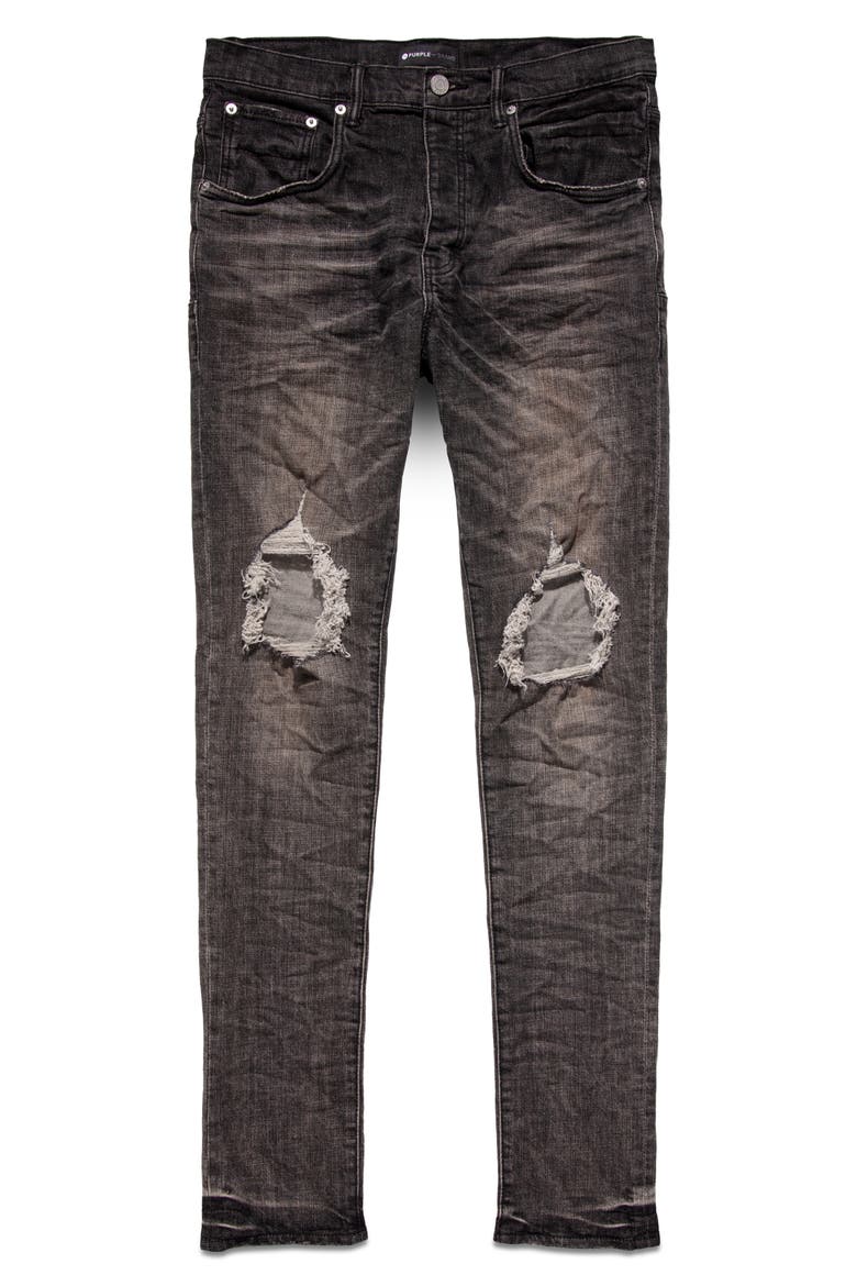 Ripped Stretch Skinny Jeans, Alternate, color, GREY DIRTY BLOWOUT