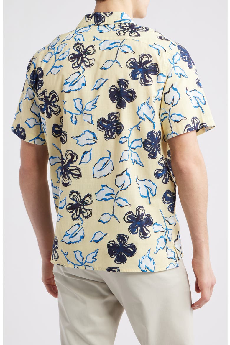Casual Fit Floral Button-Up Shirt, Alternate, color, YELLOW