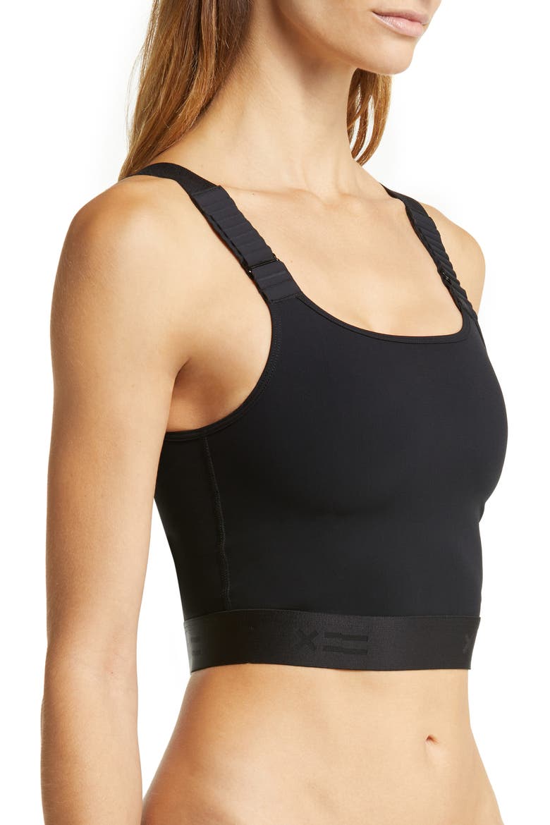 Adjustable Compression Crop Top, Alternate, color, BLACK