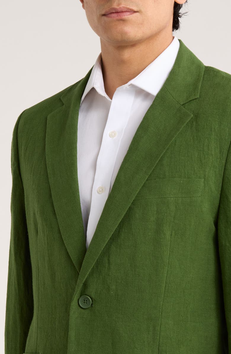 Percival Tailored Fit Solid Linen Blazer, Alternate, color, Forest