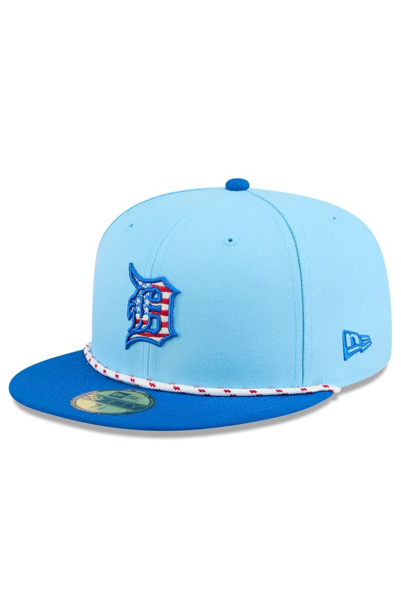 New Era Men's New Era Light Blue/Blue Detroit Tigers 2025 Fourth of July 59FIFTY Fitted Hat, Main, color,