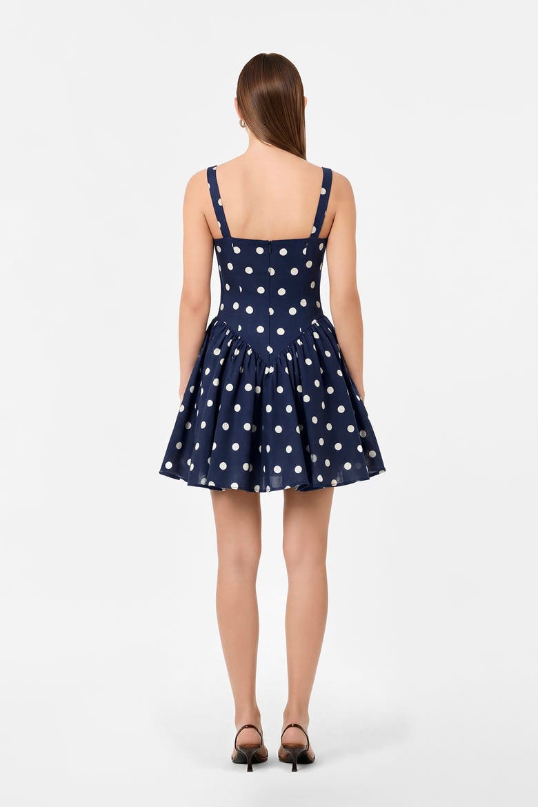 VITTORIA DRESS, Alternate, color, NAVY POLKA DOT
