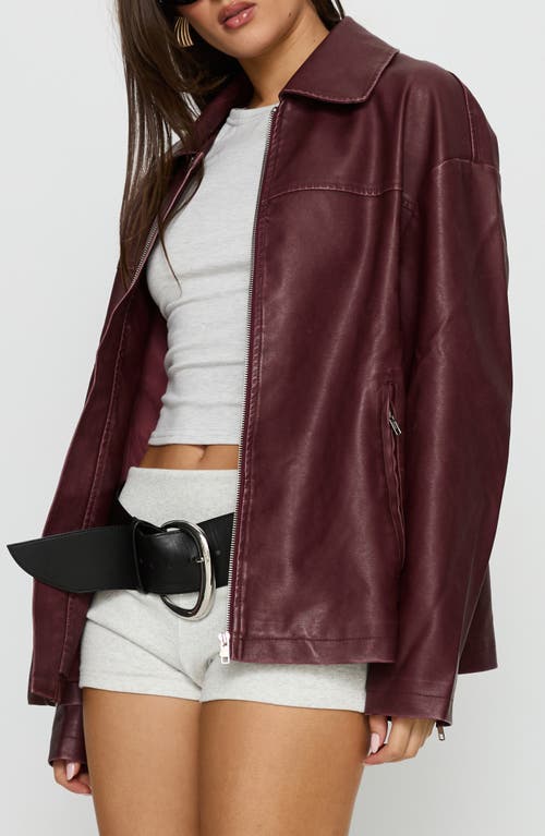 Princess Polly Napolean Faux Leather Jacket In Brown