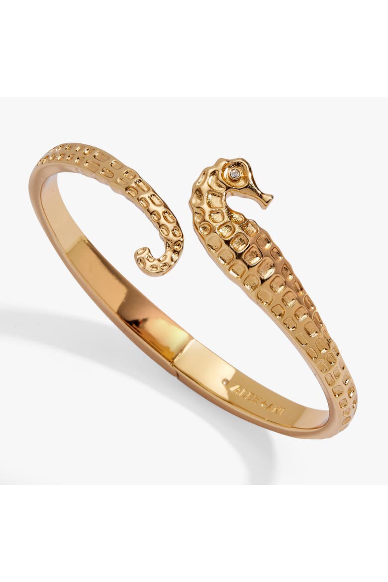 Seahorse Bypass Cuff, Main, color, Gold