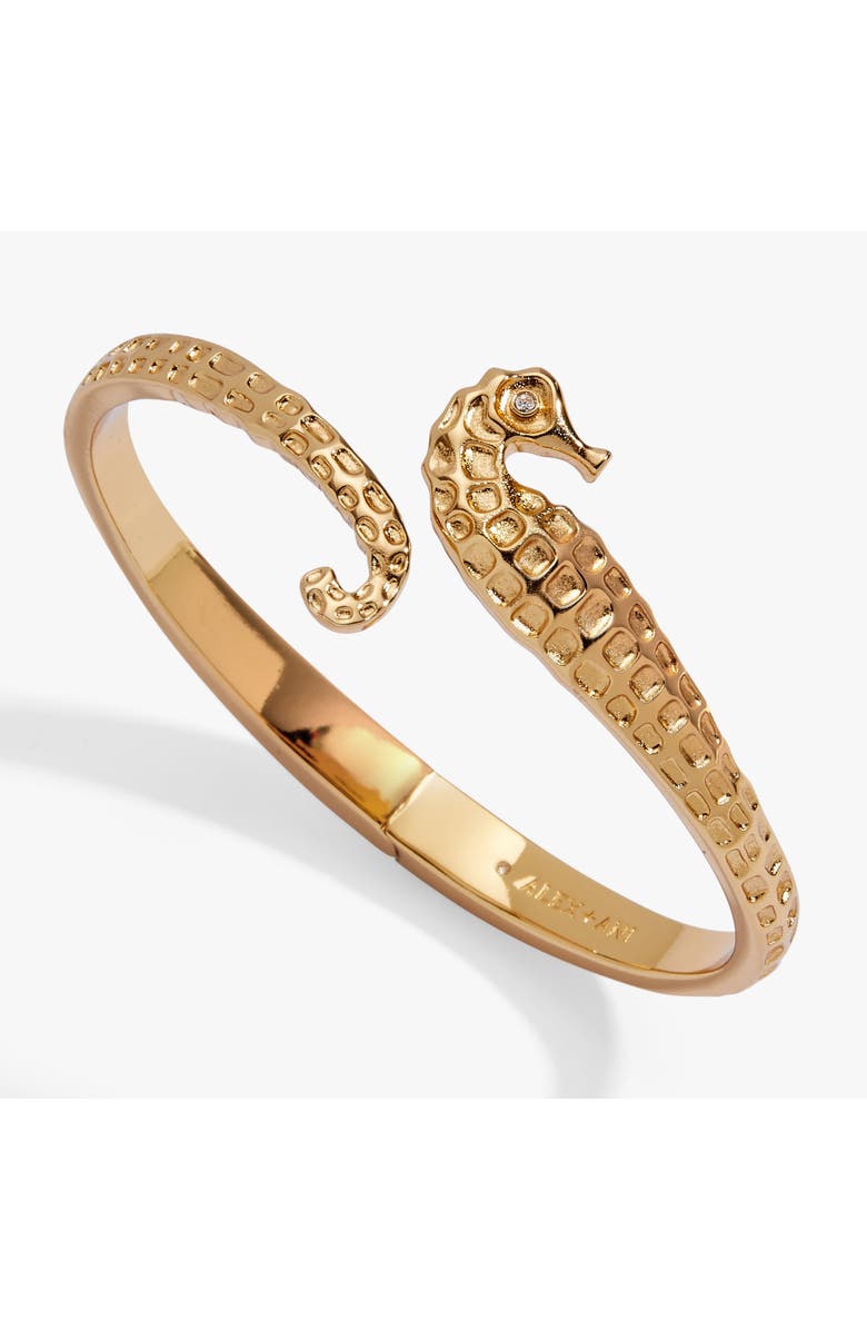 Alex and Ani Seahorse Bypass Cuff, Main, color, Gold