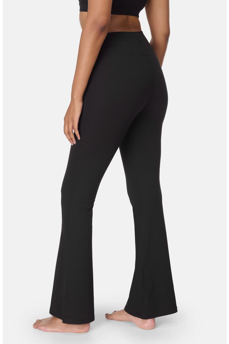 Glow Flex Rib Flare Pants, Alternate, color, BLACK