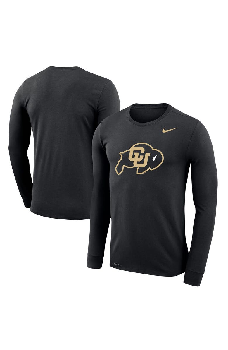 Nike Men's Nike Black Colorado Buffaloes Legend Wordmark Performance Long Sleeve T-Shirt, Main, color,