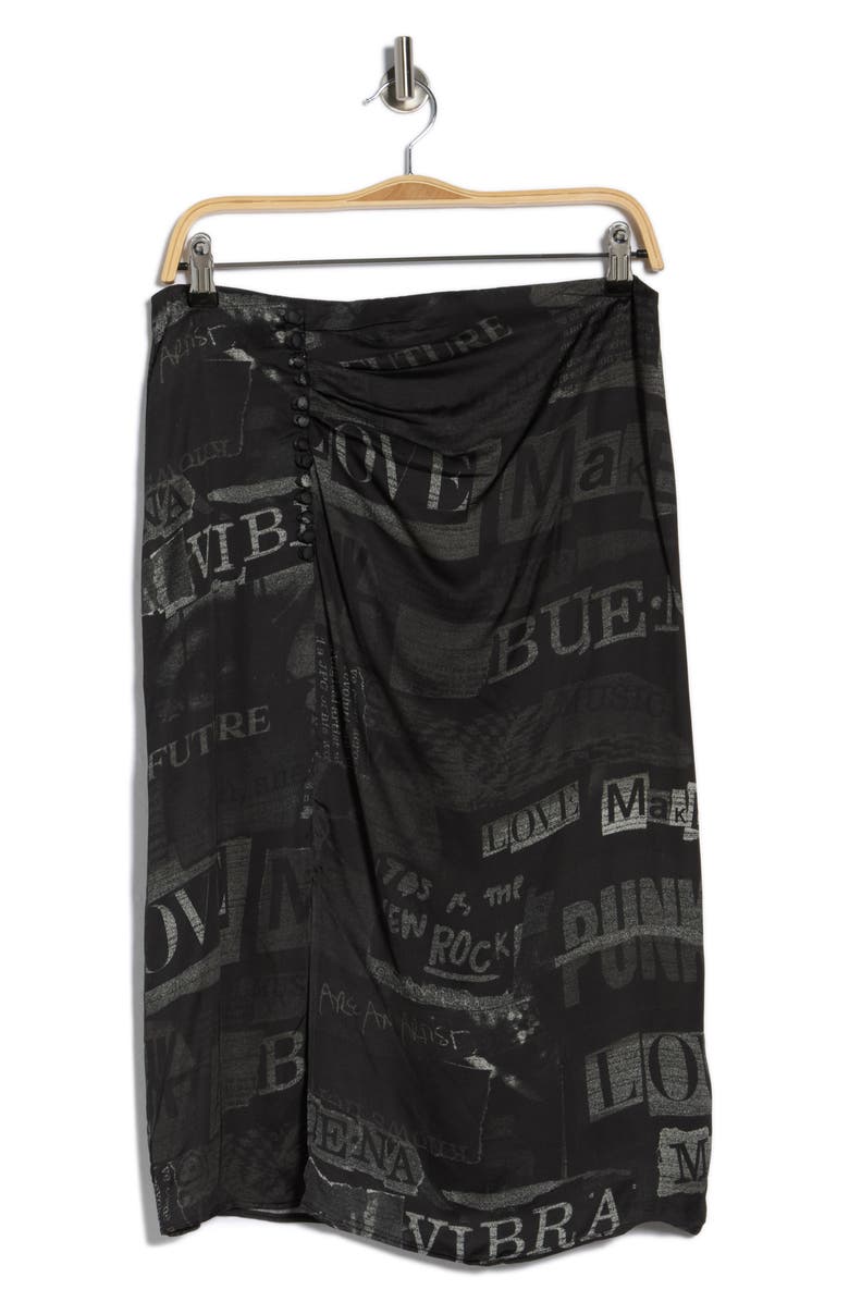 Desigual Print Woven Skirt, Main, color, Black