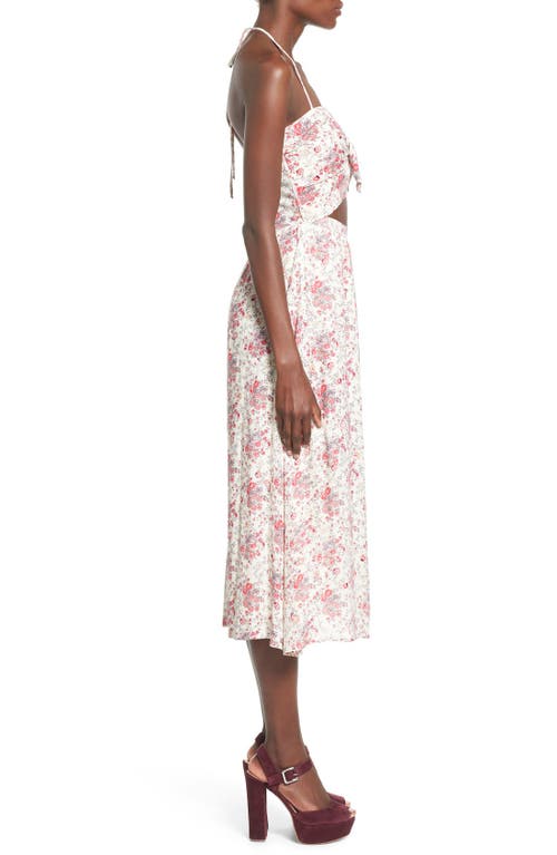 Wayf Floral Print Halter Midi Dress