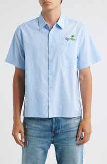 Percival Sunflower Stripe Cotton Button-Up Shirt