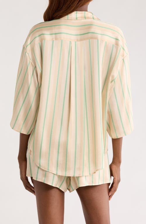 Lunya Washable Silk Button-up Short Pajamas In Multi