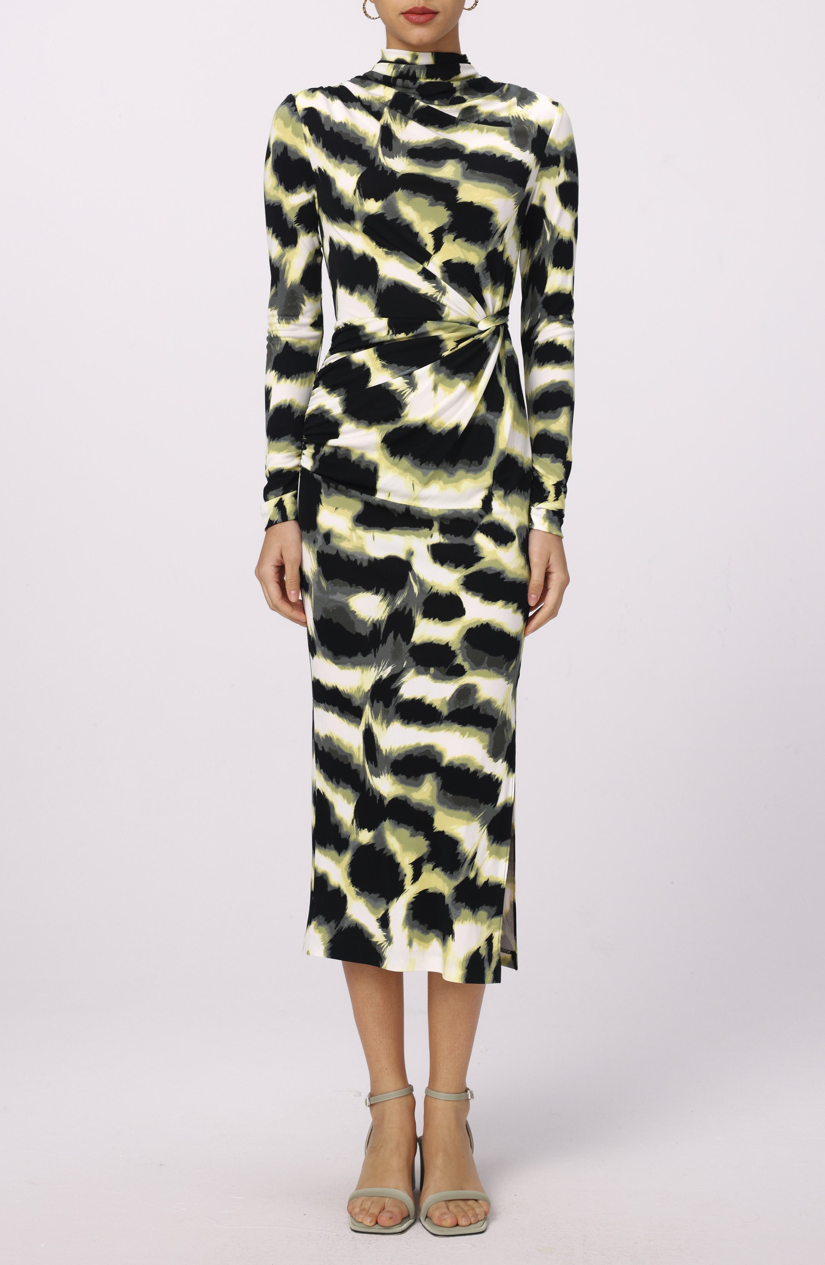 Sonja Print Long Sleeve Midi Dress