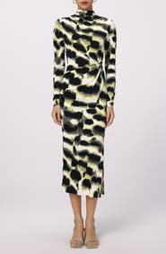 DVF Sonja Print Long Sleeve Midi Dress