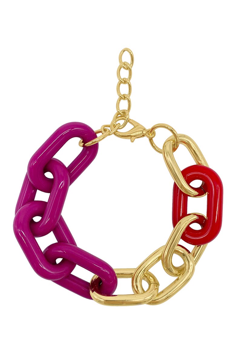 Colorful Oversized Link Bracelet, Main, color, MULTI