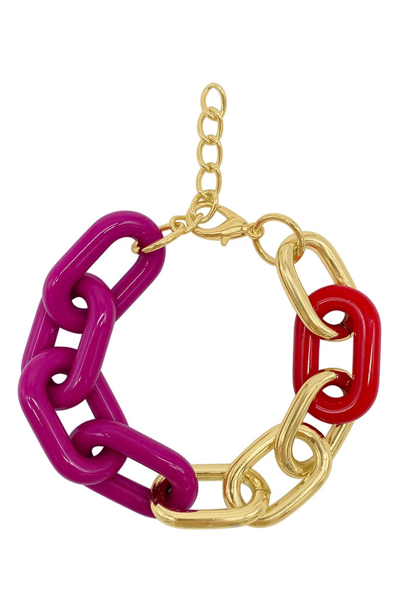 Adornia Colorful Oversized Link Bracelet, Main, color, Multi