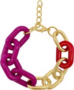 Adornia Colorful Oversized Link Bracelet