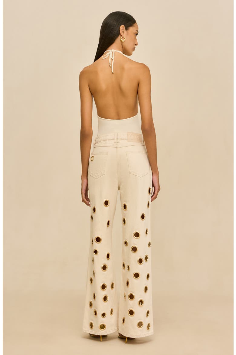 Minnie Halter Bodysuit, Alternate, color, OFF WHITE