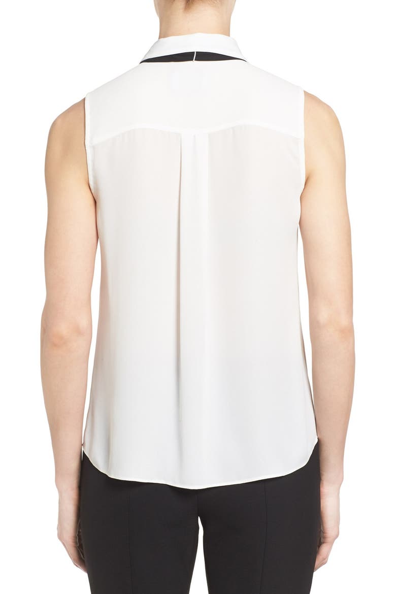 Tie Neck Sleeveless Blouse, Alternate, color, NEW IVORY