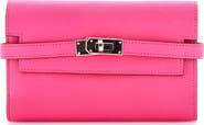 Pre-Owned Hermes Kelly Trifold Wallet Chevre Mysore Medium