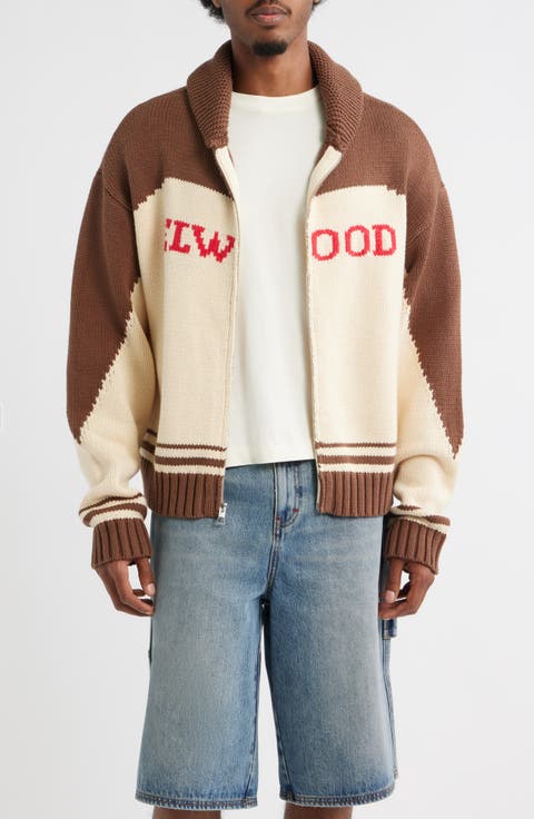 Camp Shawl Collar Zip Cardigan