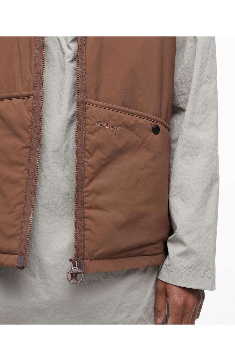 Barbour Bomber Zip Vest, Alternate, color, Redwood