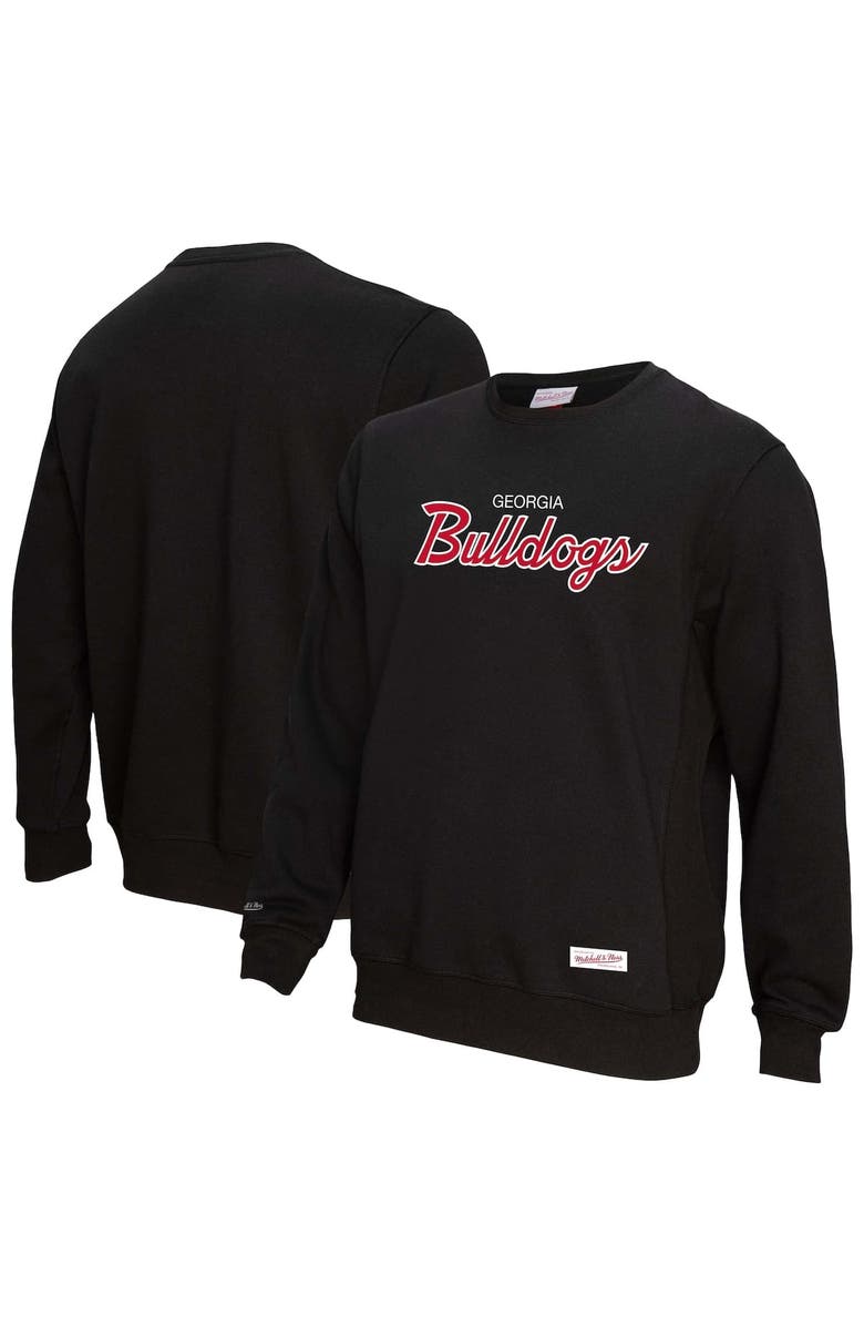 Mitchell & Ness Men's Mitchell & Ness Black Georgia Bulldogs Elite Script Pullover Sweatshirt, Alternate, color, Black