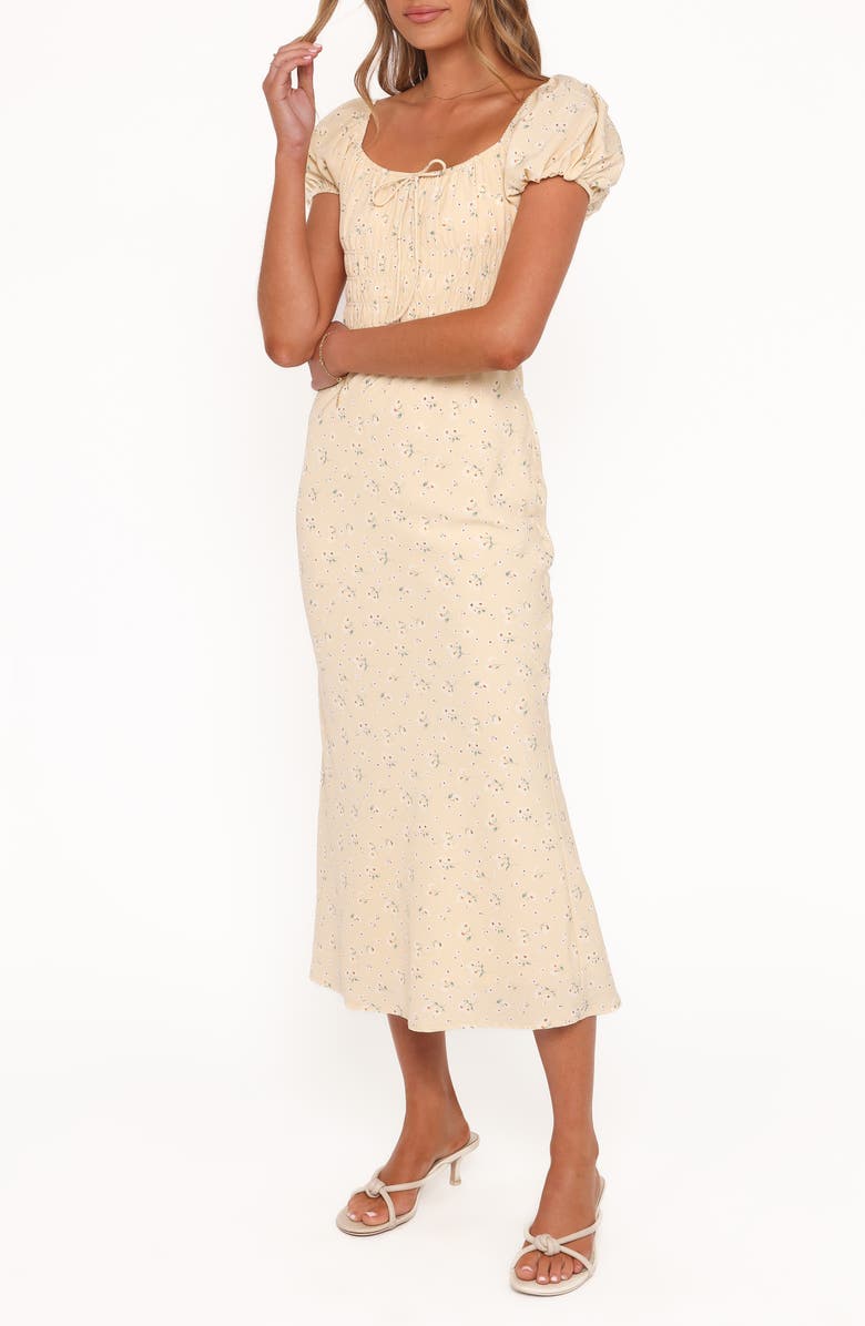 Petal & Pup Teigan Floral Midi Dress, Alternate, color, Yellow Floral