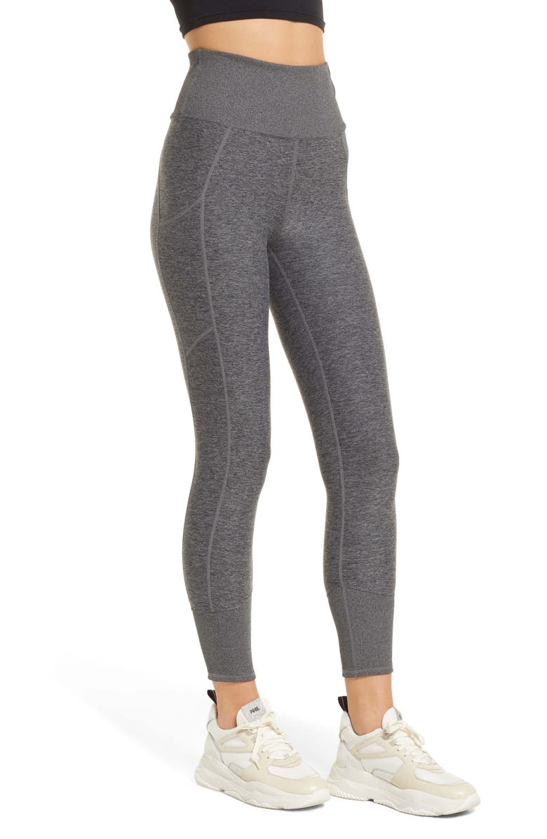 Hue Hold It Wide Waistband Leggings, Alternate, color, Black