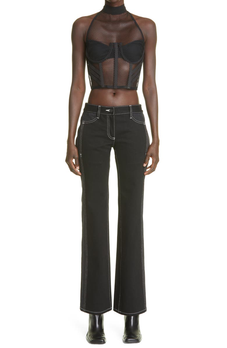 Dion Lee Halter Neck Mesh Bralette Top, Alternate, color,