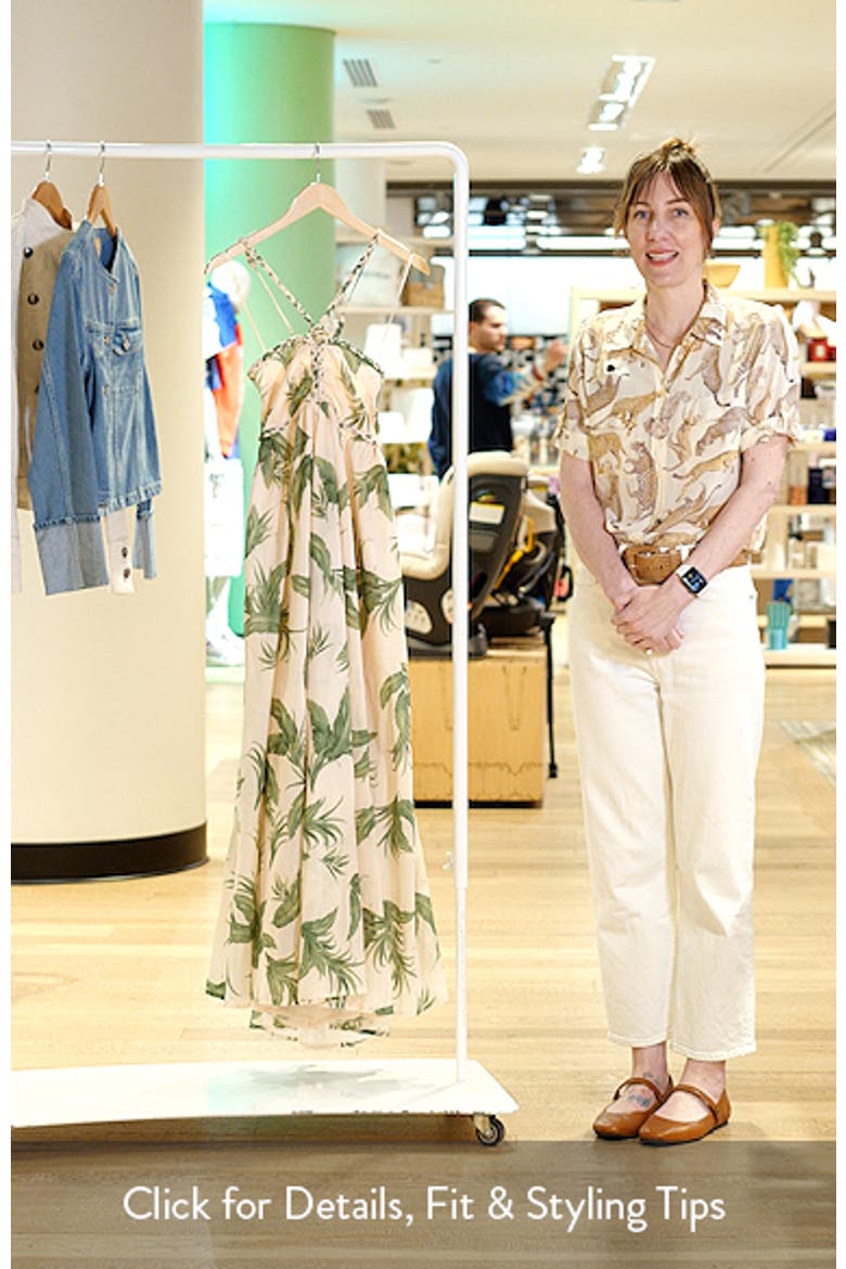 Ruched Halter Neck Cotton Maxi Sundress video