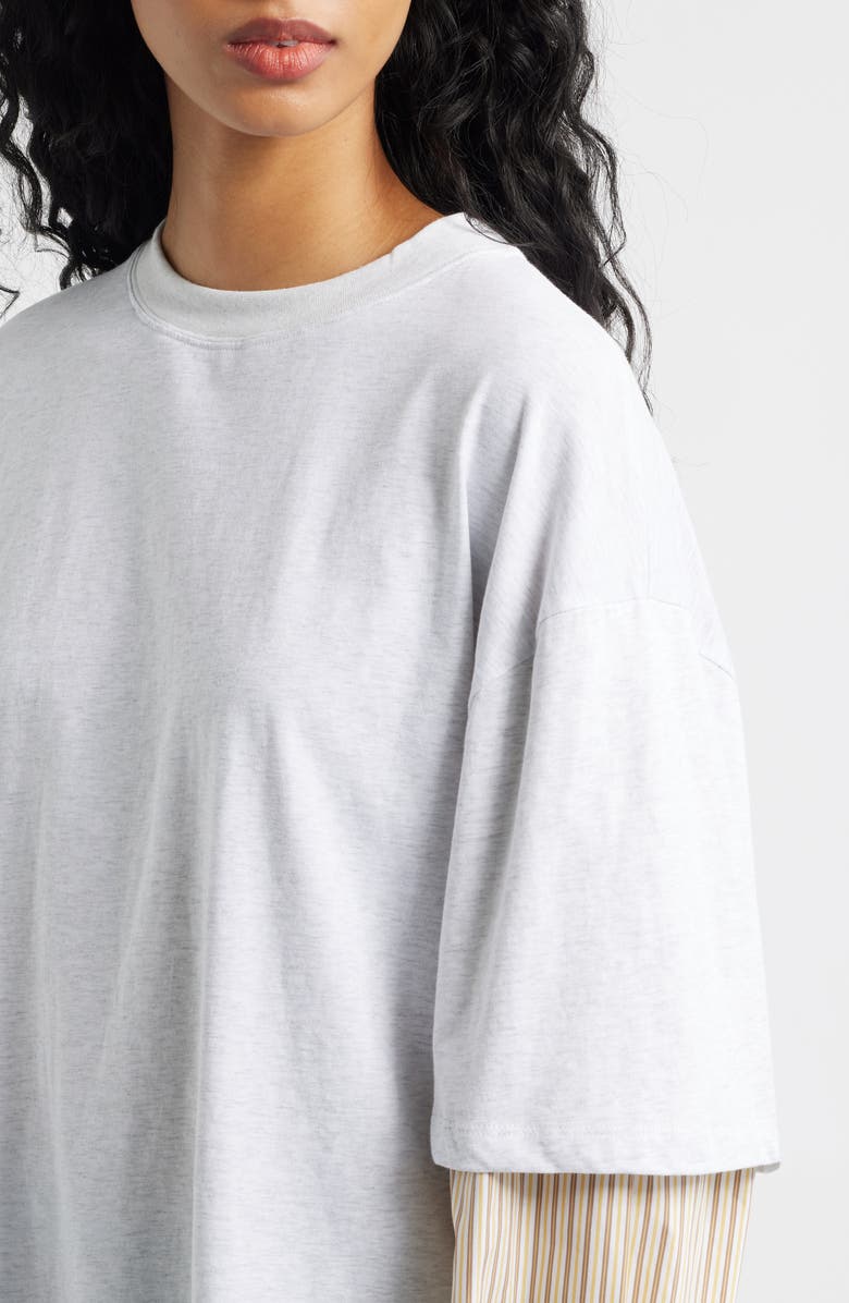 LIONESS Bottega Oversize Cotton T-Shirt, Alternate, color, White/ Honey