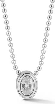GLAZE JEWELRY Sterling Silver Oval Pendant Necklace