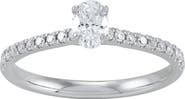 Frankie & Zoe 10K White Gold Oval Lab Grown Diamond Solitaire Ring