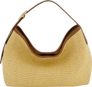 Vince Small Vivian Raffia Hobo Bag