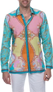 RANEES Linen & Cotton Long Sleeve Resort Shirt