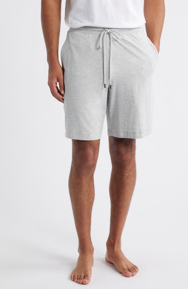 Daniel Buchler Stretch Cotton & Modal Drawstring Pajama Shorts, Main, color, Grey Heather