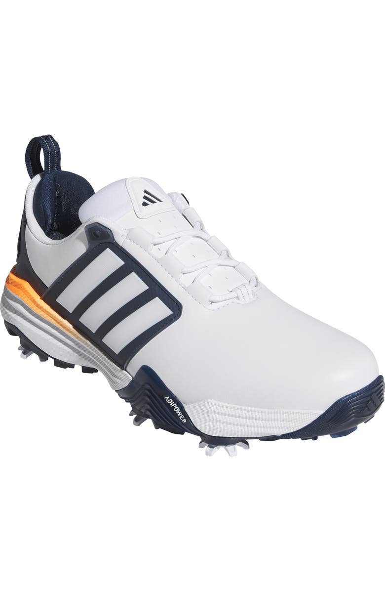 adidas Adipower 26 Waterproof Golf Shoe, Main, color, White/ Blue/ Orange