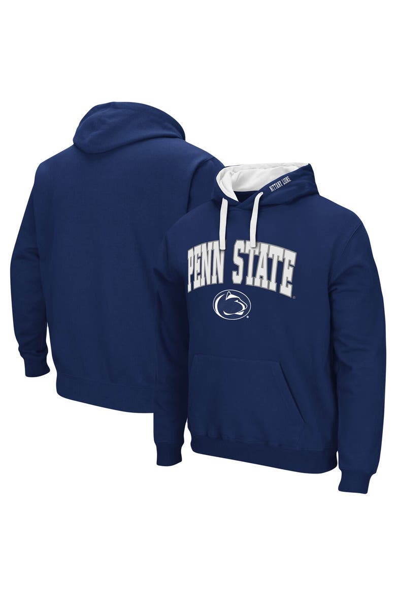 Men's Colosseum Navy Penn State Nittany Lions Big & Tall Arch & Logo 2.0 Pullover Hoodie, Main, color, Navy