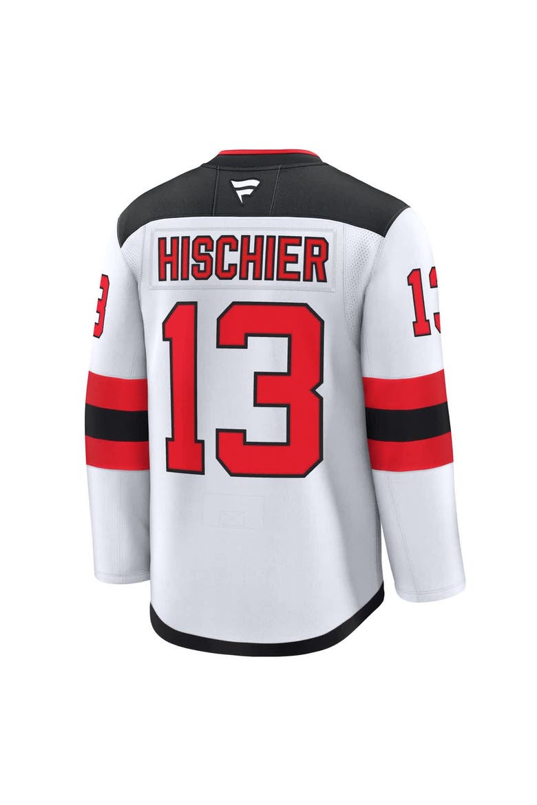 Men's Fanatics Nico Hischier White New Jersey Devils Away Premium Jersey, Alternate, color, White