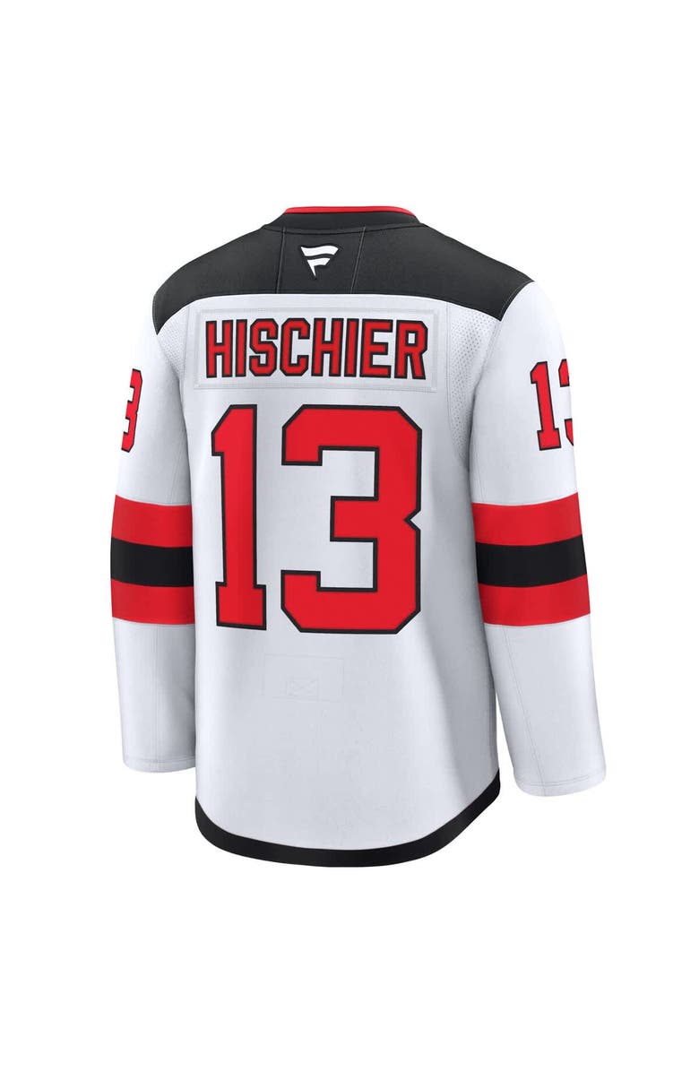 FANATICS Men's Fanatics Nico Hischier White New Jersey Devils Away Premium Jersey, Alternate, color, 