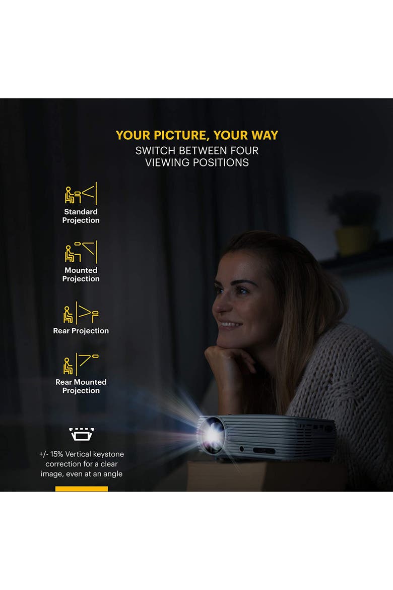 FLIK X4 Portable Projector, Alternate, color, White