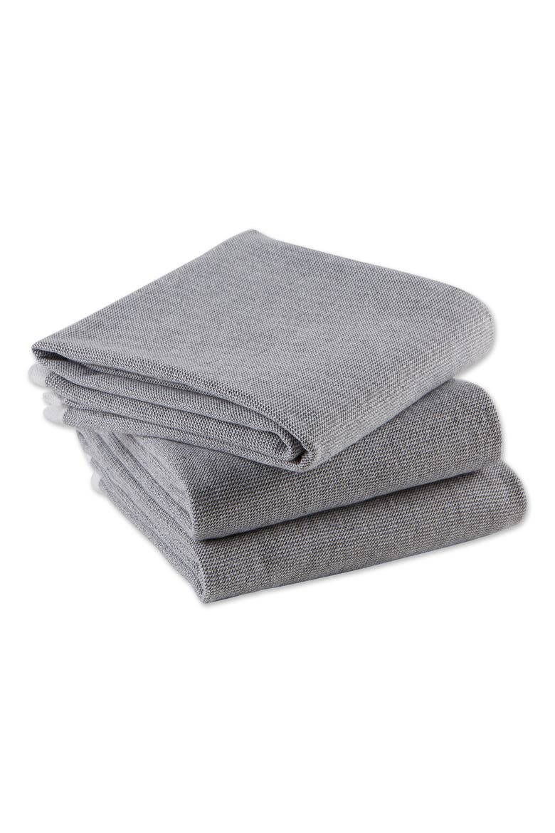 Mineral French Terry Chambray Solid Dishtowel Set/3, Alternate, color, Mineral