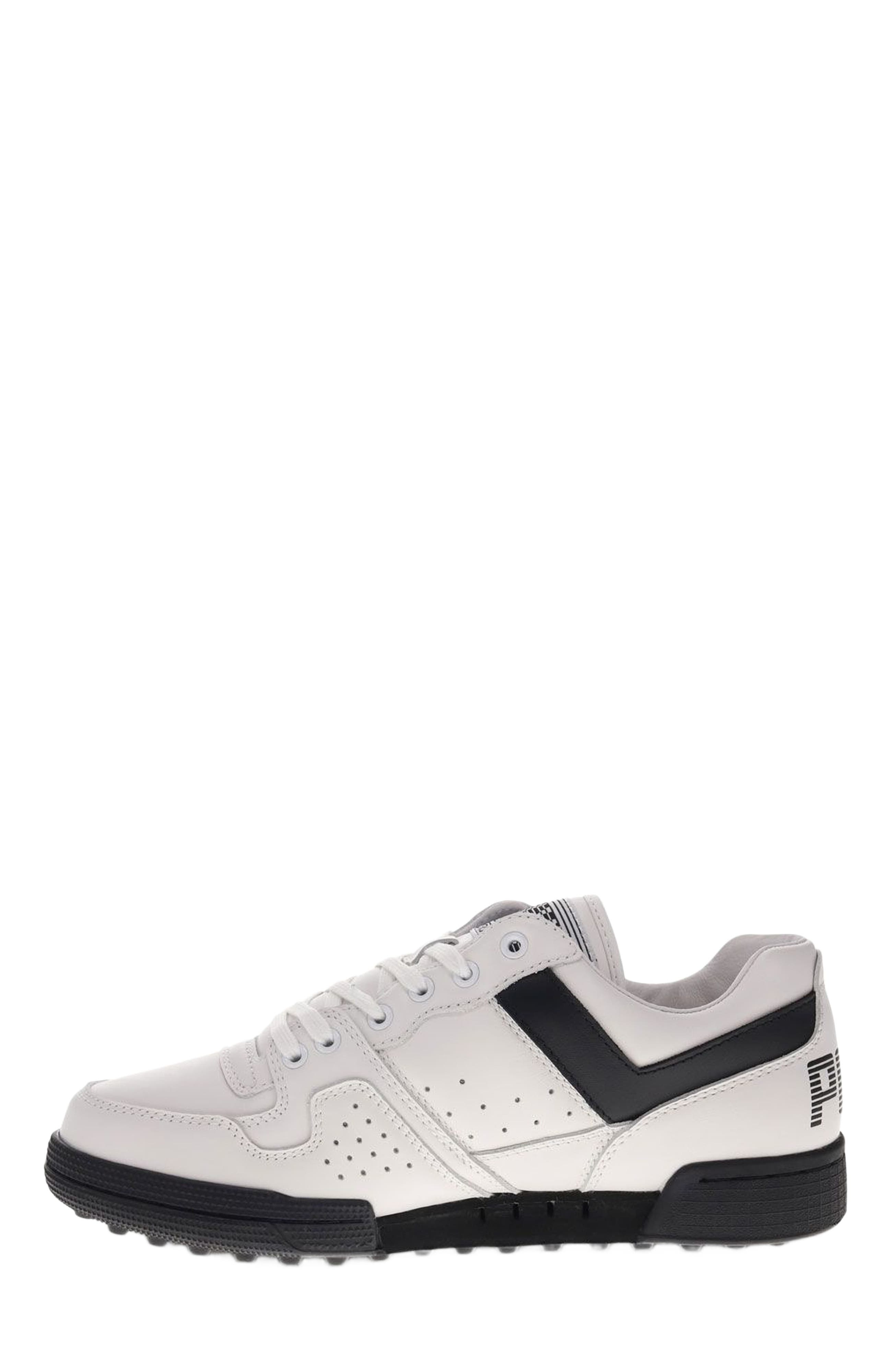 PONY Astro Leather Sneakers, Alternate, color, White/Black