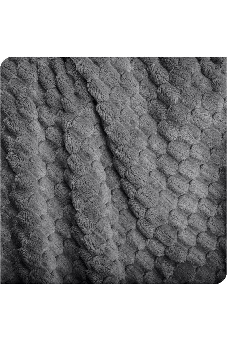 Waffle Microplush Fleece Blanket, Alternate, color, Grey