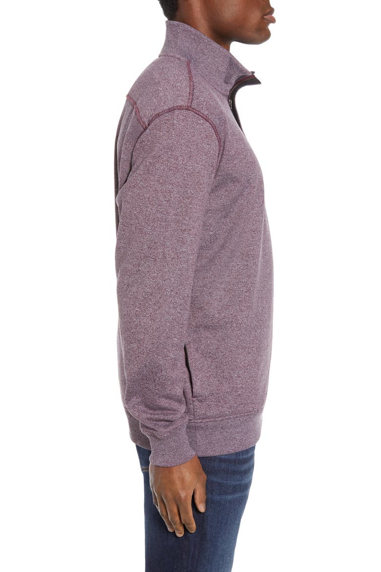 Hideaway Quarter Zip Pullover, Alternate, color, HEATHER WINETASTING