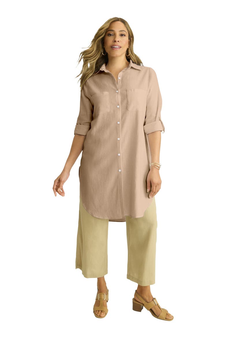 Linen Mega Tunic, Main, color, NEW KHAKI