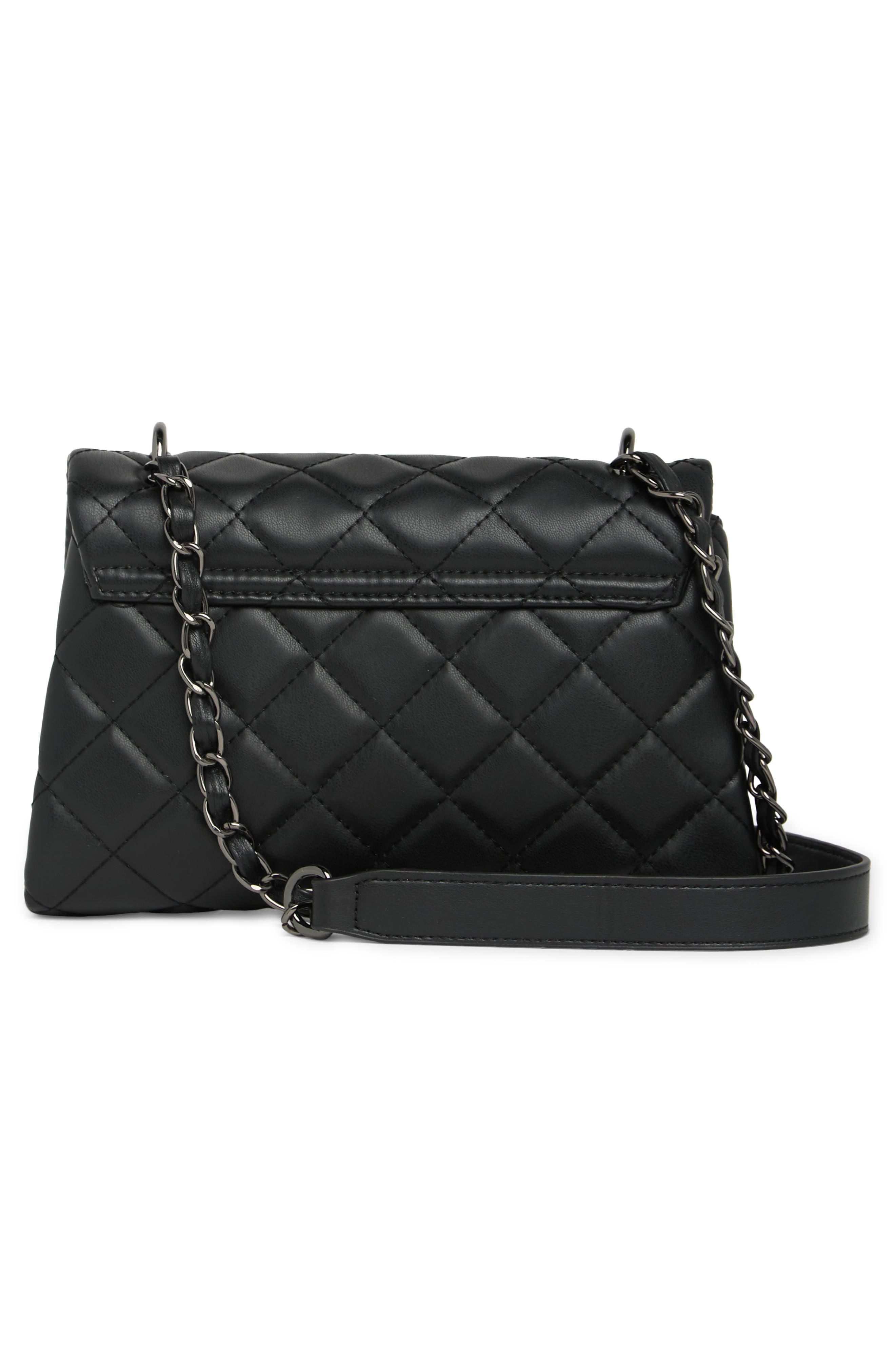 Badgley Mischka Collection Quilted Messenger Bag, Alternate, color, Black