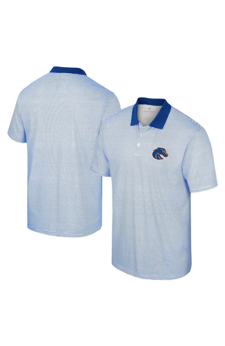 COLOSSEUM Men's Colosseum White/Royal Boise State Broncos Print Stripe Polo, Alternate, color, 
